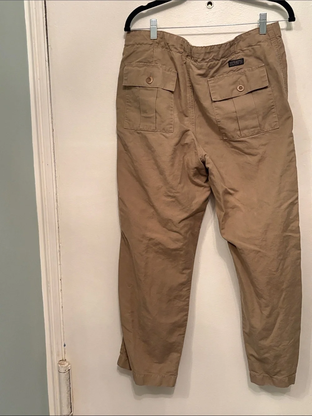 Banana Republic khaki Button/Drawstring Linen blend pants